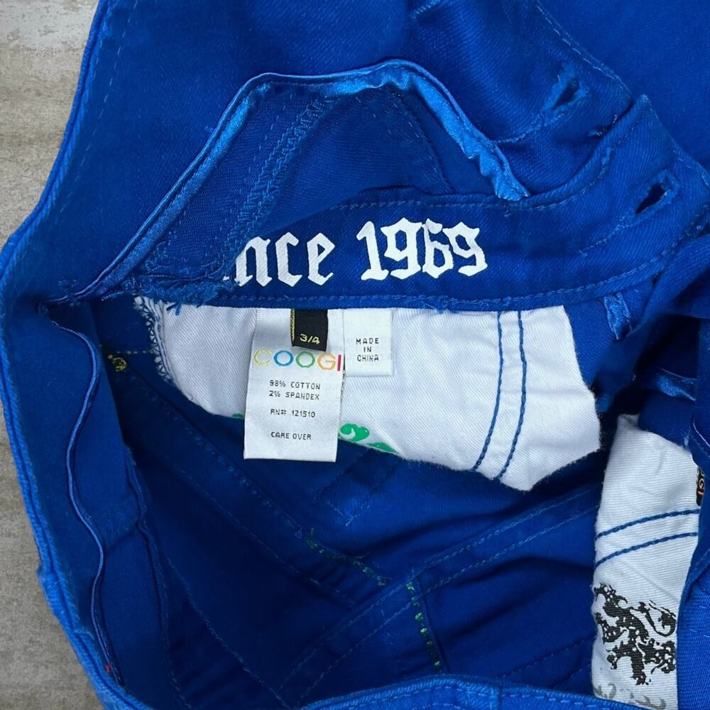 Vintage Y2K Coogi Jeans 30x30 High Waisted Royal Blue Multicolor Embroidery - Picture 5 of 5